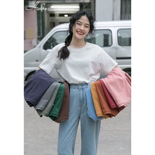 ( sale lẻ màu trơn) Áo thun nữ COTTON trơn BASIC MENINA thời trang, phong cách Hàn Quốc