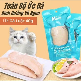 Ức gà tươi Masti hấp ăn liền cho chó mèo - gói 40g Ức gà hấp ăn liền cho chó mèo