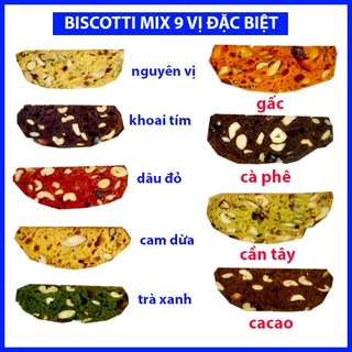 Bánh Biscotti nguyên cám ăn kiêng mix 9 vị đặc biệt ngọt từ mật ong 250g