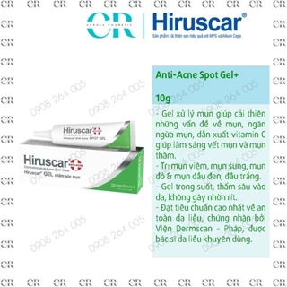 [CHÍNH HÃNG] Gel chấm mụn Hiruscar Anti-Acne Spot Gel+ 10g.