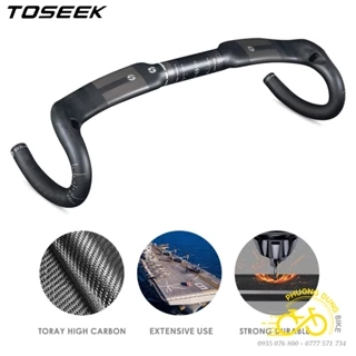 Ghi đông cong dẹp xe đạp road Carbon TOSEEK 400 / 420 x 31.8mm (Kiểu 02)