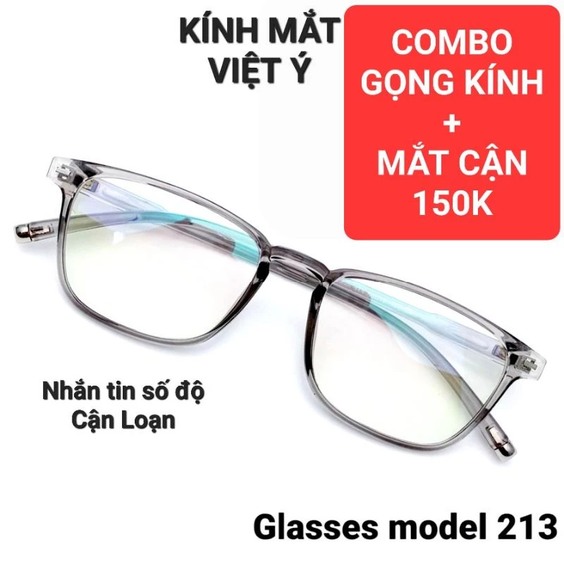 Gọng kính cận vuông chất liệu nhựa dẻo mã 213 nhiều màu
