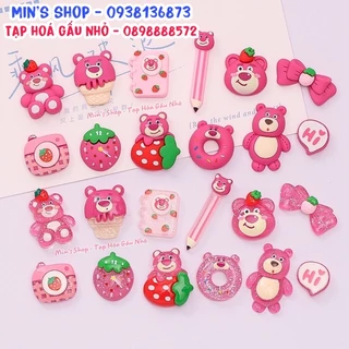 Charm/Sticker slime Gấu Hồng Pink Bear LOTSO trang trí ốp điện thoại, kẹp tóc,pod ứng dựng DIY...