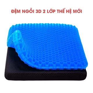 Đệm Ngồi 3D Silicon 2 Lớp Cao Cấp, Đệm Lót Mông Thoáng Khí Chống Đau Mỏi - Cấu Trúc Tổ Ong