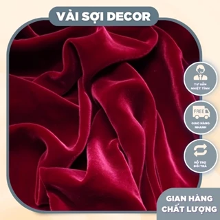 Nhung dày cao cấp màu đỏ tươi, đỏ đô chuyên dùng may mặc, decor sang trọng khổ 1, 6m