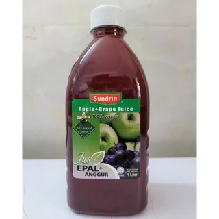 [Chai 1 Lít – TÁO & NHO] NƯỚC TRÁI CÂY (KHÔNG ĐƯỜNG) [Malaysia] SUNDRIN (No Added Sugar) Apple + Grape Juice (halal) (tm