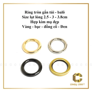 Khoen tròn kín 2.5cm - 3.8cm gắn túi & balo - phụ kiện làm túi xách