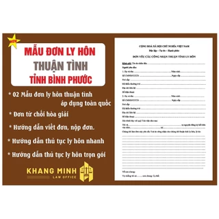 Đơn ly hôn thuận tình tỉnh Bình Phước 2023