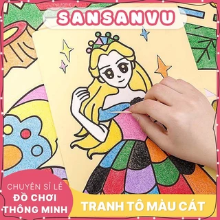 [LOẠI LỚN] Tranh tô màu cát thú vị cho bé