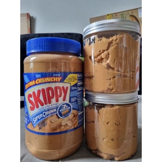 LẺ 500G TỪ HỘP LỚN BƠ ĐẬU PHỘNG CÓ HẠT GIÒN CÁN VỠ SKIPPY CRUNCHY PEANUT BUTTER