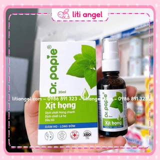 Xịt họng Dr.Papie dịch chiết Húng Chanh Giảm Ho, Tăng Sức Đề Kháng Đường Hô Hấp Cho Bé 30ml