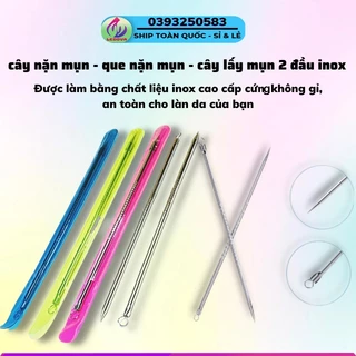 Combo 2 Cây nặn mụn - Que nặn mụn 2 đầu được làm bằng chất liệu inox cao cấp không gỉ, an toàn cho làn da của bạn