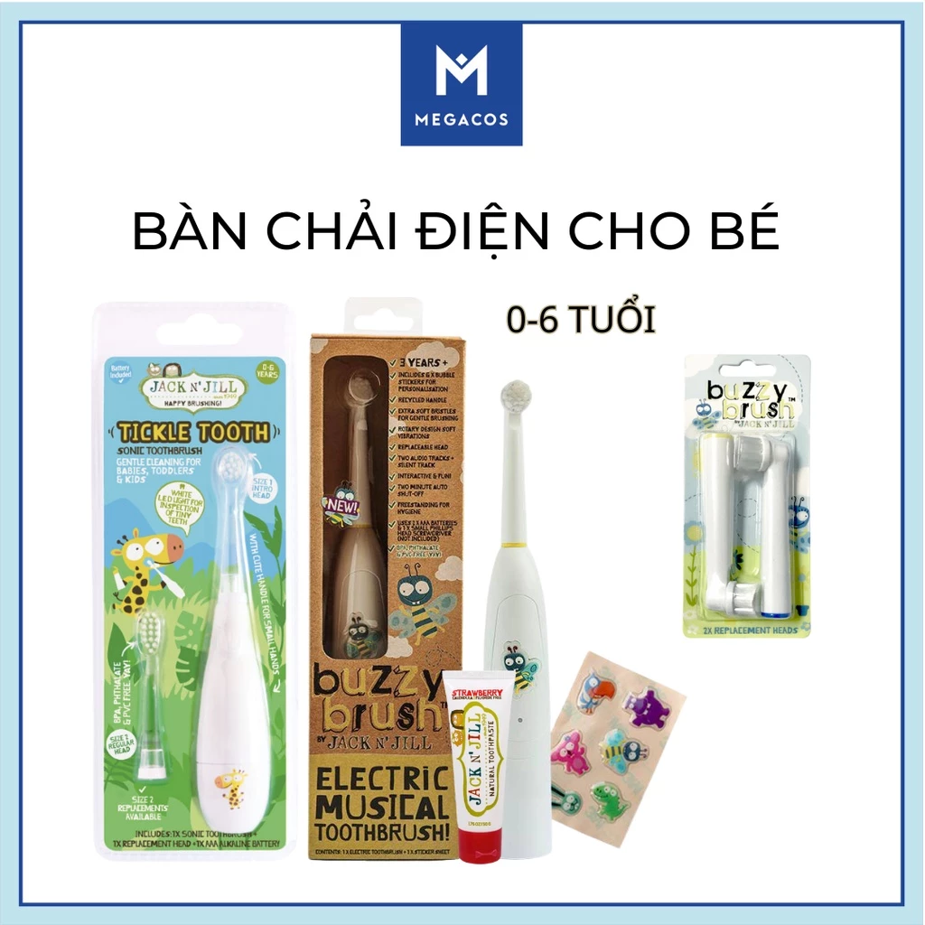 Bàn chải điện Jack 'N Jill dành cho bé từ 0-6 tuổi