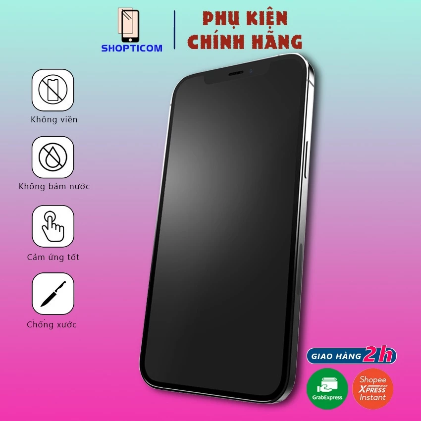 Kính cường lực iphone AG Full màn chống vân tay 6 7 8plus X XsMax 11 11 ProMax 12 ProMax 13 13 ProMax 14 Plus ProMax S P