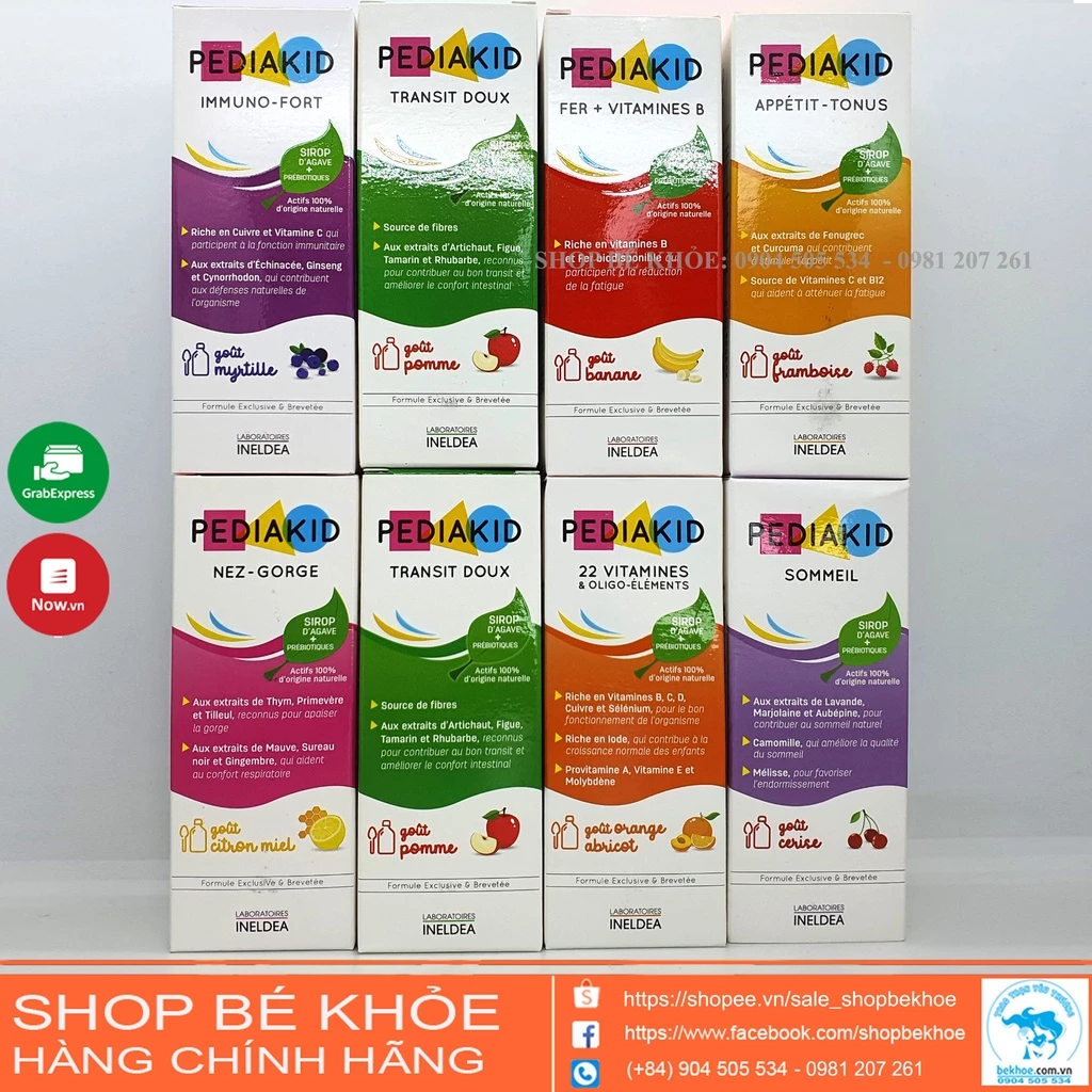 Pediakid 22 vitamin / Appetit tonus / Sommeil / Sắt Fe + Vitamin B / Immuno Fort