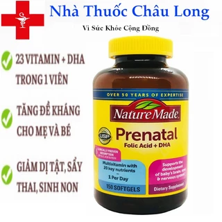 Viên Uống BÀ BẦU Prenatal Nature Made – Folic +DHA 150 Viên- bổ sung vitamin tổng hợp cho phụ nữ mang thai