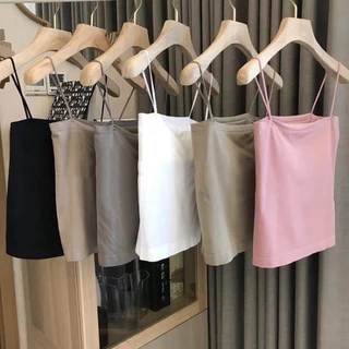 Áo Bra Hai Dây Mảnh Bún Croptop Có Mút Đệm - Áo Hở Vai Hai Dây Mảnh