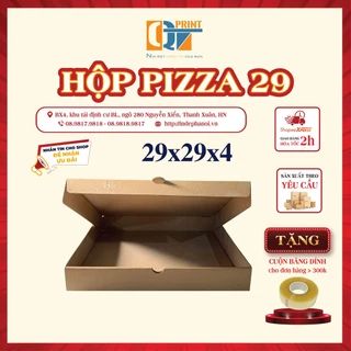 Hộp Pizza 2 Mặt Nâu Size 29x29x4 BaoBìQT.