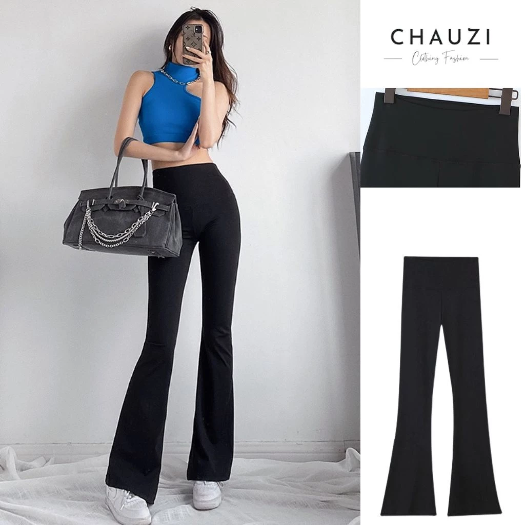 Quần legging nữ CHAUZI quần dài nâng mông lưng cạp cao vải dày dặn nâng mông tôn dáng QN04