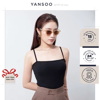 Áo hai dây nữ Yansoo dáng ôm không đệm mút vải cotton co giãn tốt A11