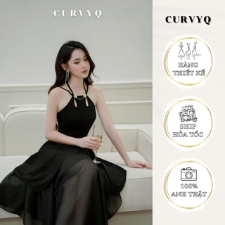 Áo Cổ Yếm Cut Giọt Lệ Đính Dây Đá 23bst1 Thời Trang Thiết Kế Nữ CurvyQ