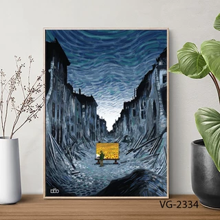 Tranh canvas treo tường chủ đề tranh Vangogh đặc sắc dùng đecor nhà cửa (kích thước 40x60cm)