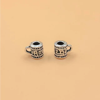 Charm bạc thái móc treo dạng ống vừa hình chiếc cốc - Charm bạc 925 - Mã CA1030