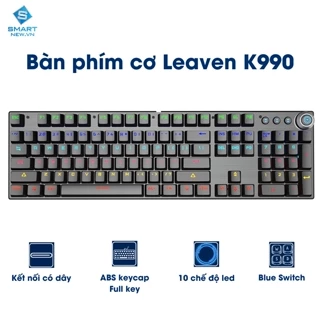 Bàn phím cơ Gaming Leaven K990 LED RGB Chống nước Chống bụi Blue Switch