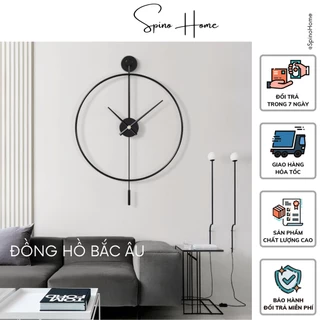 Đồng hồ treo tường Spino Home đẹp phong cách Bắc Âu cổ điển - Tối giản cho không gian nhà bạn