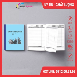 Sổ thu chi, sổ thu chi quản lý chi tiêu cá nhân theo tuần