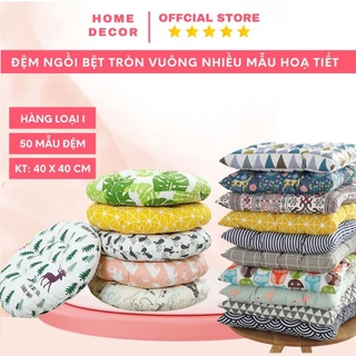 Đệm ngồi bệt họa tiết phong cách Nhật Bản, nệm lót ghế kích thước 40x40cm vải poly ruột bông gòn êm mềm mịn