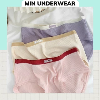 Quần Lót Nữ Cotton Tăm Smile Dễ Thương Chất Vải Mềm Mịn Co Giản Thoải Mái Min Underwear 269105