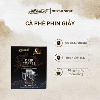 Cà phê phin giấy túi lọc hạt arabica và robusta rang xay nguyên chất tiện lợi du lịch An Thái Cafe 10 phin x 12gr