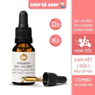 Vitamin D3 K2 Mk7 Sunday Natural Đức, vitamin cho bé 20ml