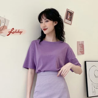 Áo thun trơn nữ tay ngắn cổ tròn vải cotton cao cấp phong cách Hàn Quốc (30112) - Red Shop