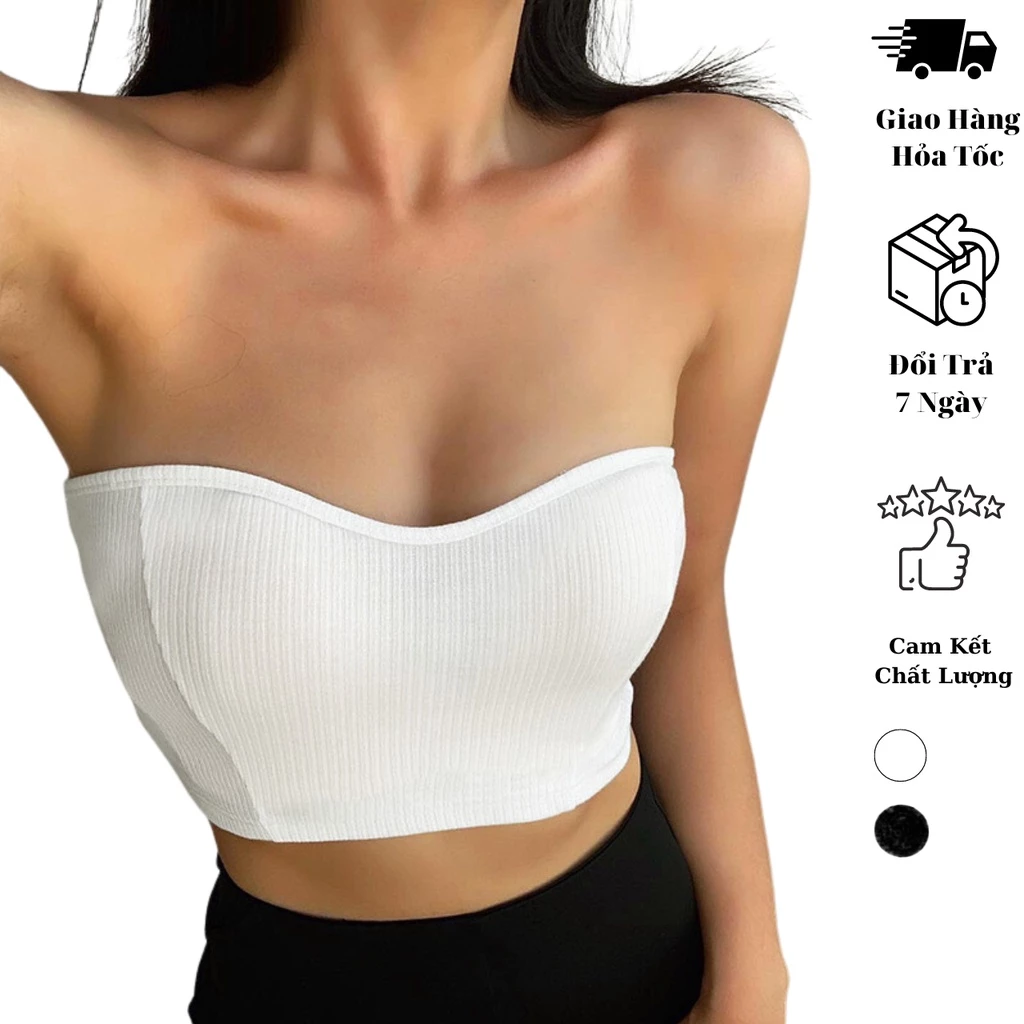 Áo Ống Cúp Ngực Không Mút JUNE.SG Croptop Không Dây, Áo Quây Ngực Croptop