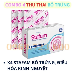 [COMBO 4 THỤ THAI] 4 hộp bổ trứng Stafam tăng chất lượng trứng, điều kinh,bổ sung dưỡng chất cho phụ nữ chuẩn bị có thai