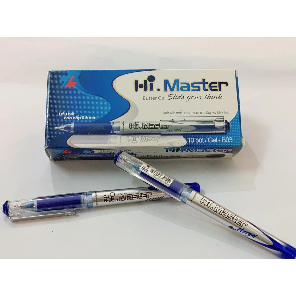 Bút bi gel xanh Hi-Master Thiên Long 0.06mm