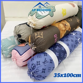 Vỏ gối ôm cotton poly người lớn đủ màu sắc nét - Kích thước 35x100