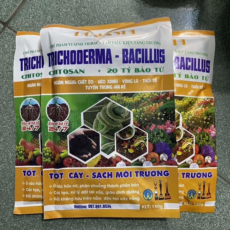 Chế phẩm men vi sinh nấm đối kháng trichoderma bacillus