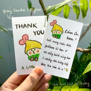 Cá | Set 50 card thank you, thiệp cảm ơn dễ thương size 9x5,5cm - A Little Parrot