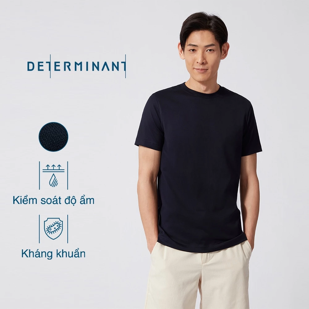 Áo thun nam Cotton kháng khuẩn chống sờn vải thương hiệu Determinant - màu Xanh đậm [T02]