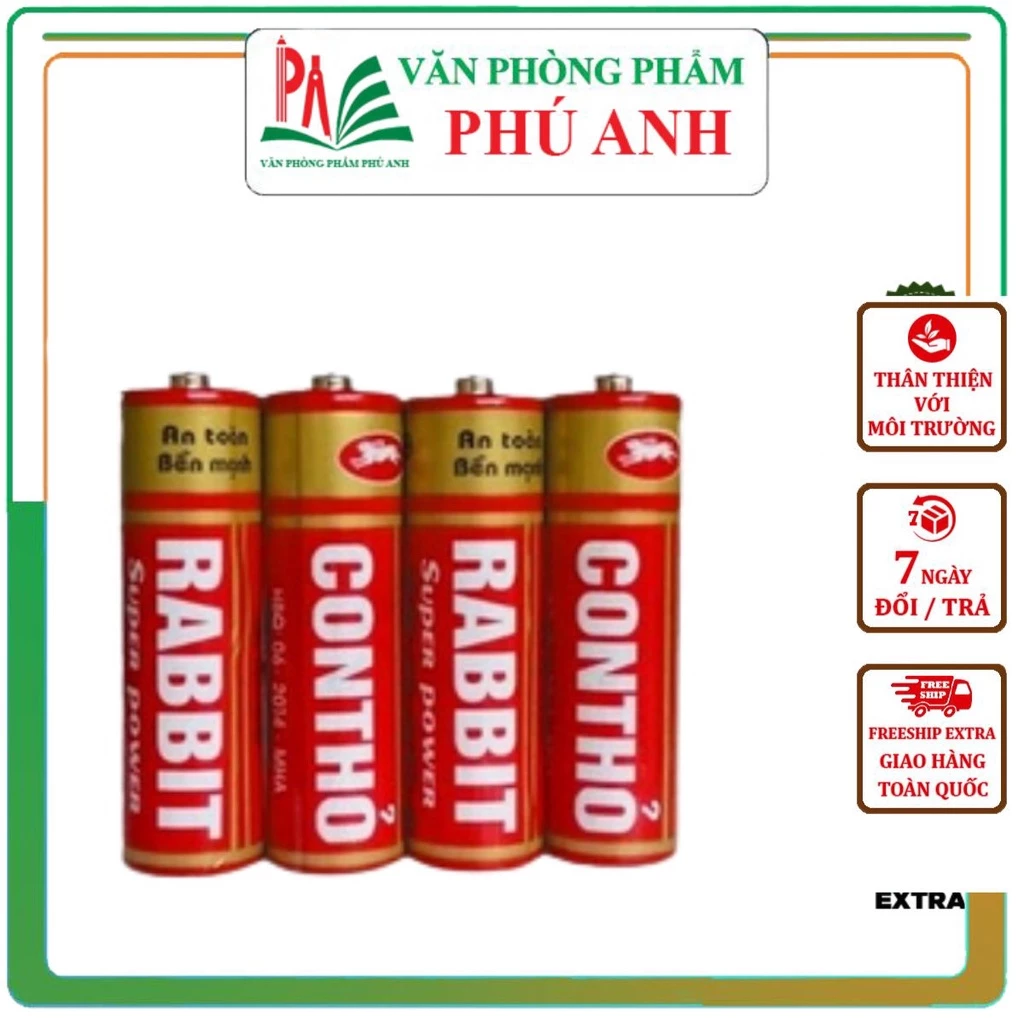 Pin con thỏ( 4 viên) VPP PHÚ ANH