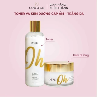 Combo Cream & Toner dưỡng trắng và phục hồi da OMUSE Oh So Glowy Brightening