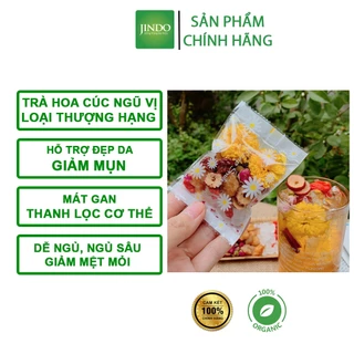 Trà hoa cúc ngũ vị Thảo dược xanh số 1 JINDO thượng hạng 12g tác dụng giúp đẹp da, tốt cho sức khỏe