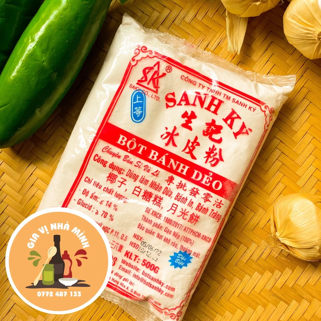 BỘT BÁNH DẺO VỎ SANH KÝ TRỌNG LƯỢNG 500GR-1 KG