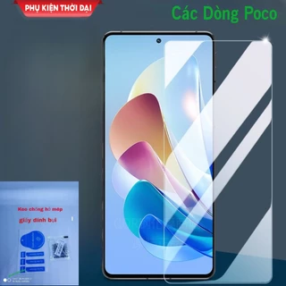 Cường lực Poco X3 / Poco X3 Pro / X4 Pro / X4 GT / Poco F3 / Poco F4  trong suốt loại tốt tặng keo chống hở mép