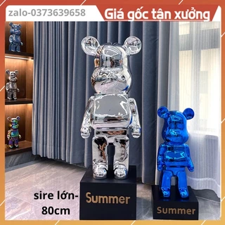 BearBrick-tượng gấu BearBrick bóng mạ điện bạc -kt 80cm-trang trí decor nhà cửa,sang chảnh-đẹp,giá rẻ-quà tặng ý nghĩa