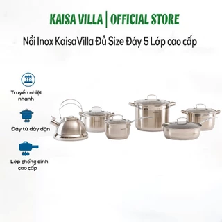 Bộ nồi inox 6 món 12 chi tiết Kaisa Villa KV-6666 - Dùng được cho mọi loại bếp