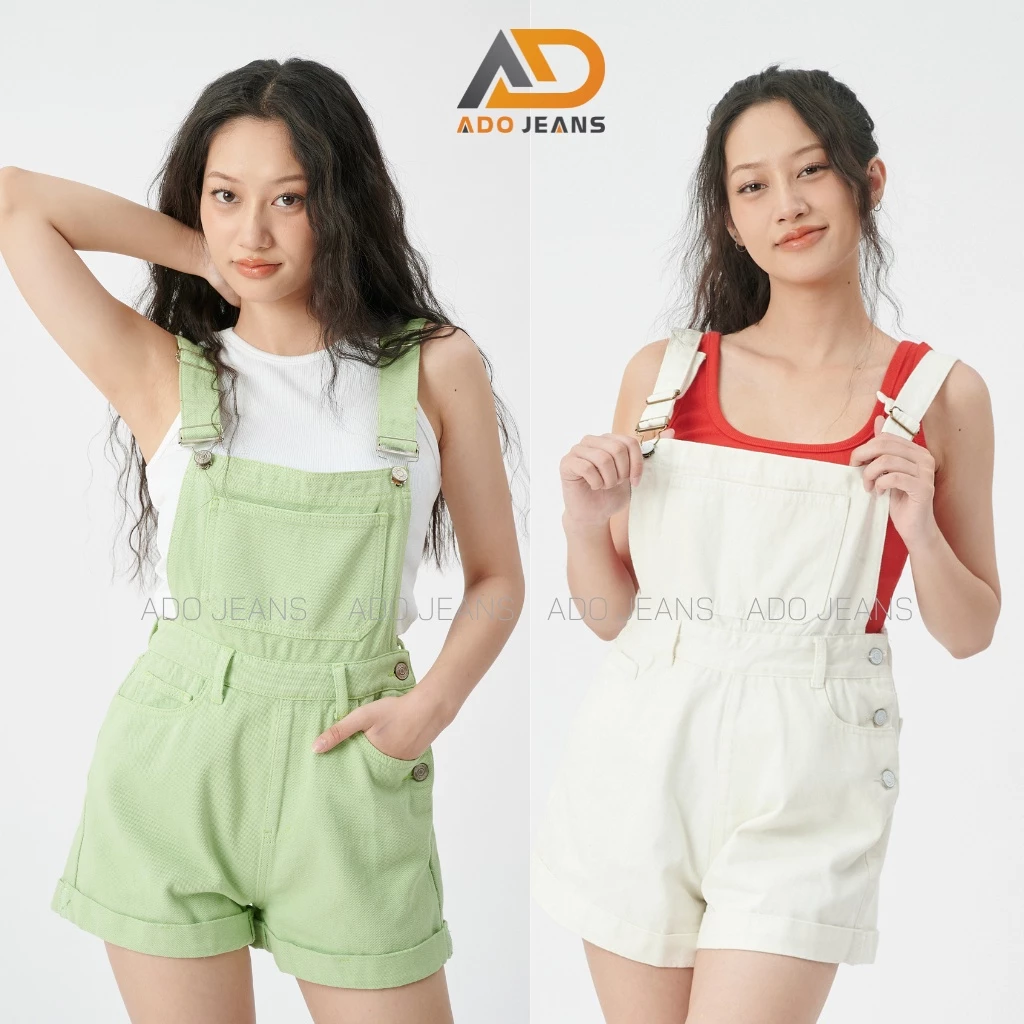 Quần Yếm Denim Liền Thân, Yếm Jean Nữ Phong Cách Năng Động Trẻ Trung ADO JEANS (Mã 1501)